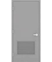 Industrial steel door with ventilation grille